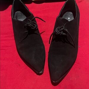 MARC Fisher Black Suede Lace-Up Shoes